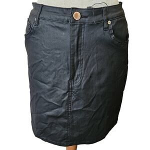 Black Vegan Leather Mini Skirt Size Small
